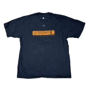 ADIDAS BASKETBALL PHEONIX SUNS BALL TEE SHIRT BLACK TSHIRT VINTAGE STYLE WORKOUT